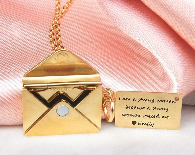 Envelope Necklace Stainless steel Locket